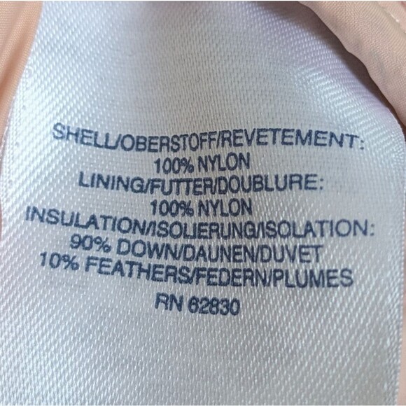 Land's End Down Puffer Jacket XL 18 Pink Dusty Rose Full Zip Winter Coat - Picture 6 of 6